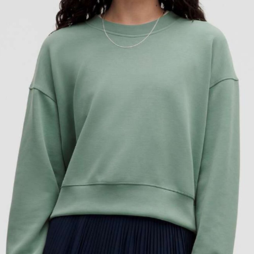 91. Lululemon Softstreme Perfectly Oversized Cropped Crew Crater Blue
